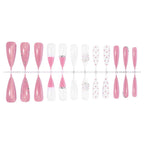 Press-On Nail Set Floral Glitter With Adhesive Strips & File