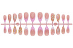Press-On Nail Set Floral & Glitter With Adhesive Tool