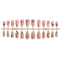 Press-On Nail Set Floral & Glossy Accents Multiple Sizes