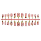Press-On Nail Set Floral & Glossy Accents Multiple Sizes