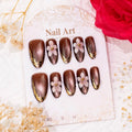 Press-On Nail Set Floral Glossy Easy Application