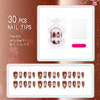 Press-On Nail Set Floral Glossy Easy Application