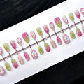 Press-On Nail Set Floral & Glossy Long-Lasting