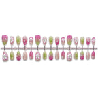 Press-On Nail Set Floral & Glossy Long-Lasting
