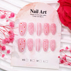 Press-On Nail Set Floral Glossy Long-Lasting Wear