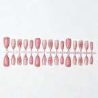 Press-On Nail Set Floral & Glossy Reusable Adhesive Tabs