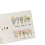 Press-On Nail Set Floral Glue-Free & Reusable