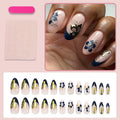 Press-On Nail Set Floral & Gold 24-Piece