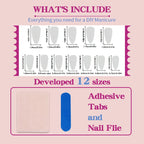 Press-On Nail Set Floral & Gold 24-Piece