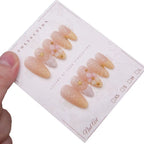 Press-On Nail Set Floral Gold Accents 24-Piece