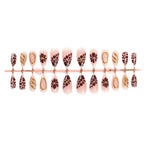 Press-On Nail Set Floral & Gold Accents