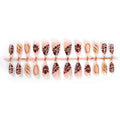 Press-On Nail Set Floral & Gold Accents