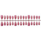 Press-On Nail Set Floral Gold Accents Durable Non-Toxic