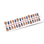 Press-On Nail Set Floral & Gold Accents Easy Application