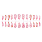Press-On Nail Set Floral & Gold Accents Easy Application