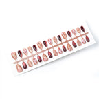Press-On Nail Set Floral Gold Accents Easy Application