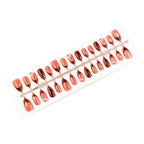 Press-On Nail Set Floral Gold Accents Easy Application Reusable