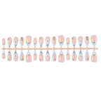 Press-On Nail Set Floral & Gold Accents Full Kit