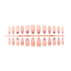 Press-On Nail Set Floral Gold Accents Long-Lasting