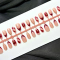 Press-On Nail Set Floral & Gold Accents Multiple Sizes