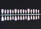 Press-On Nail Set Floral & Gold Accents Multiple Sizes