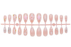 Press-On Nail Set Floral & Gold Accents Skin-Friendly
