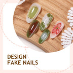 Press-On Nail Set Floral & Gradient 24-Piece Adhesive Strips