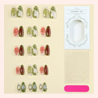 Press-On Nail Set Floral & Gradient 24-Piece Adhesive Strips