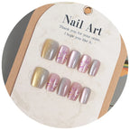 Press-On Nail Set Floral Gradient Reusable Adhesive Backing