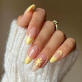 Press-On Nail Set Floral Gradient Stiletto Reusable