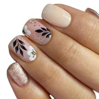 Press-On Nail Set Floral Graphic Quick Application Long-Lasting Wear