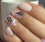 Press-On Nail Set Floral Graphic Quick Application Long-Lasting Wear