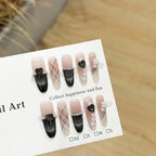 Press-On Nail Set Floral & Heart Designs Easy Application