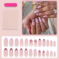 Press-On Nail Set Floral Heart Polka Dot Easy Application