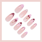 Press-On Nail Set Floral Heart Polka Dot Easy Application