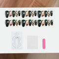 Press-On Nail Set Floral High-Gloss With Tool & Case
