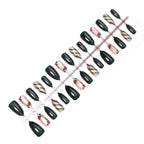 Press-On Nail Set Floral High-Gloss With Tool & Case