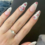 Press-On Nail Set Floral Jelly Finish Easy Application
