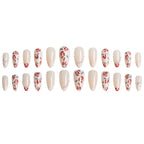 Press-On Nail Set Floral Jelly Finish Easy Application