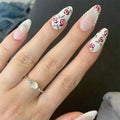 Press-On Nail Set Floral Jelly Finish Easy Application