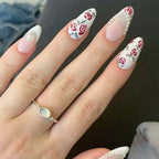 Press-On Nail Set Floral Jelly Finish Easy Application