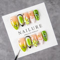 Press-On Nail Set Floral & Jewel Accents Reusable