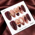 Press-On Nail Set Floral Jewel Embossed Peel And Stick