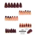 Press-On Nail Set Floral Jewel Embossed Peel And Stick
