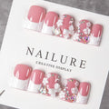 Press-On Nail Set Floral Jewel Glossy Multiple Sizes