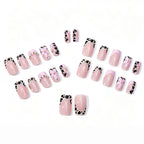 Press-On Nail Set Floral & Lace 24-Piece With Adhesive