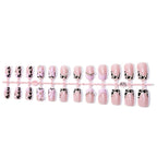 Press-On Nail Set Floral & Lace 24-Piece With Adhesive