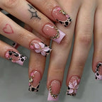 Press-On Nail Set Floral & Lace 24-Piece With Adhesive