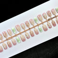 Press-On Nail Set Floral Lace Glue-Free Multiple Sizes