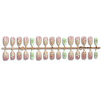 Press-On Nail Set Floral Lace Glue-Free Multiple Sizes